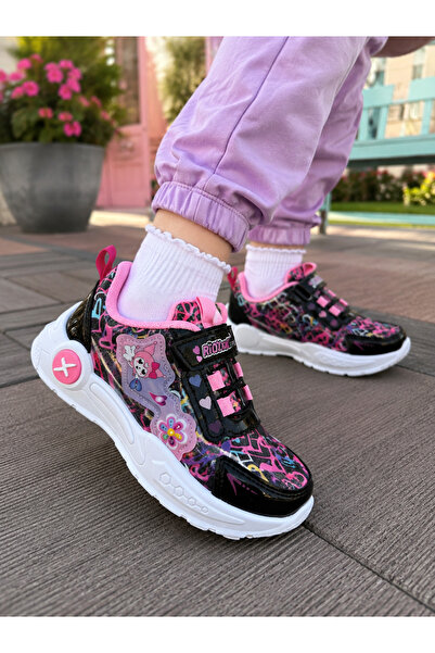 ALTUNTAŞ Girls' Velcro Non-Slip Sole Casual Sports Shoes School Shoes