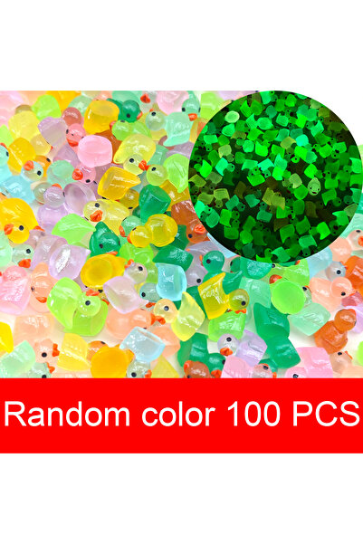 Choice 100pcs Luminous Mini Resin Duck Tiny Duck Figurine for Fairy Garden La...