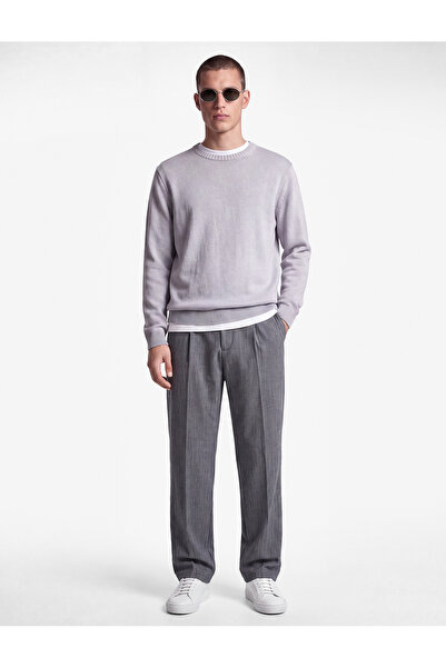 Koton Viscose Blended Pocketed Pleated Slim Fit Fabric Trousers