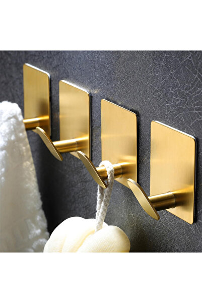 Choice Gold 4-Pack Golden Towel Hooks – Wall Hooks for Coats, Robes, and Clot...