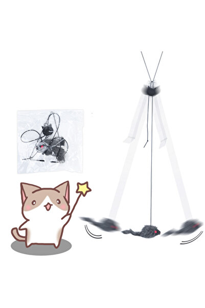 Choice black Simulation Mouse Cat Toy Funny Self-hey Hanging Door Retractable...