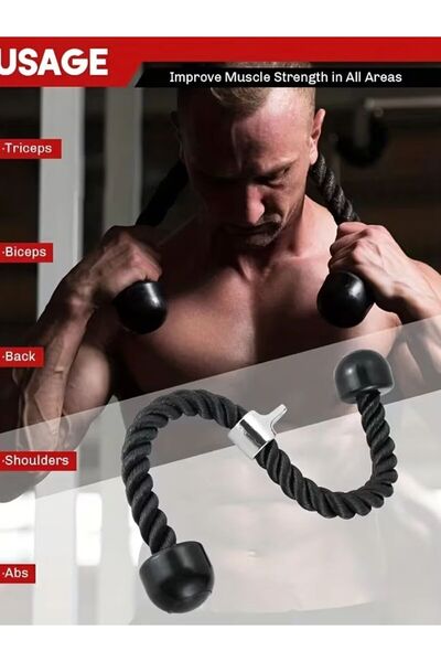 Choice BLS-black Home Gym Pull Bar Set with Ratchet Pulley And Tricep Rope Hi...