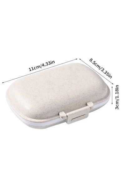 choice2 Wheat 8-Grid Tablets Organizer Container with Seal Ring Travel Pill B...