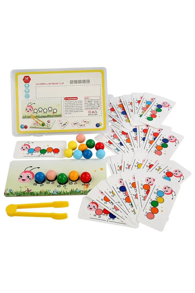 Choice Clip Beads Color Sorting Montessori Toy Wooden Clip Beads Games Color ...