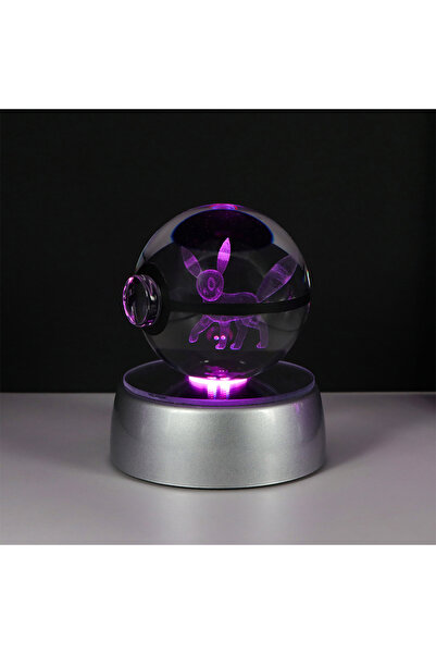 Choice22 S Umbreon Pokemon 3D Crystal Ball Pikachu Figure Pokeball Engraving ...