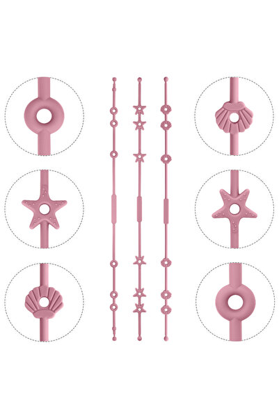 Choice3 01-powder rose Color Kids 3PC Silicone Pacifier Clips Solid Color Pac...