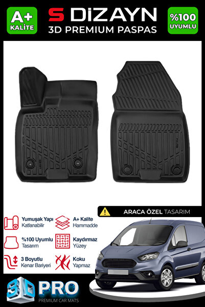 S Dizayn S-Dizayn Ford Courier Panelvan Ön 2'li 3D Pro Havuzlu Paspas 2014-20...
