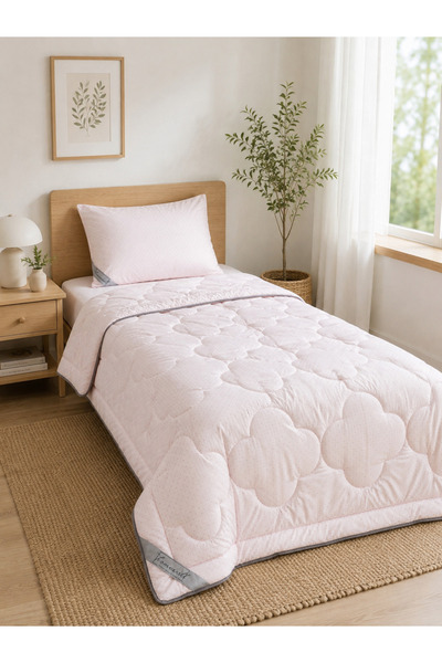 homewell Pembe %100 Saf Pamuk Tek Kişilik Yorgan Hipoalerjenik