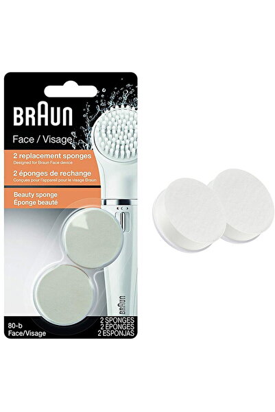 Braun Face Beauty Sponge SE80-B Facial Brush Refill, 2 Pieces