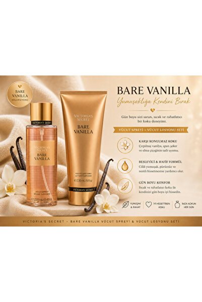 Victoria's Secret Bare Vanilla New Collection Vücut Spreyi ve Vücut Losyonu 2...