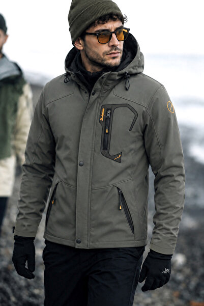 Delpino Wasser- und winddichter Herrenmantel aus Shearling-Softshell