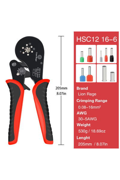 Choice HSC12 16-6 HH Ferrule Crimping Tool HSC12 16-6 Tubular Terminal Mini P...