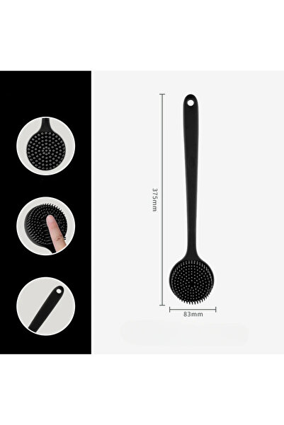 Choice3 Black Double-Sided Silicone Back Scrubber Long Handle Long Handle Bod...