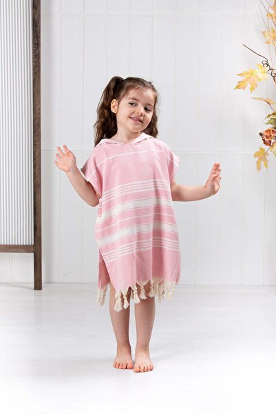 ÇARŞAF DÜNYASI Cotton Peshtemal Poncho – Children's Bathrobe Poncho for Bath ...
