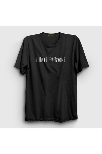 Presmono Unisex Black I Hate Eveyone T-shirt404060tt