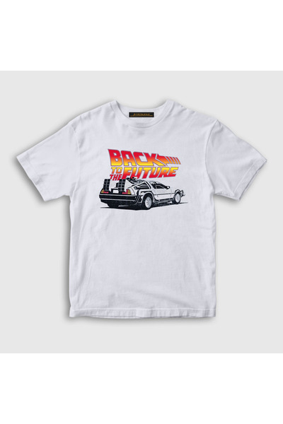 Presmono Unisex dečji beli Delorean film Povratak u budućnost T-shirt 243077tt