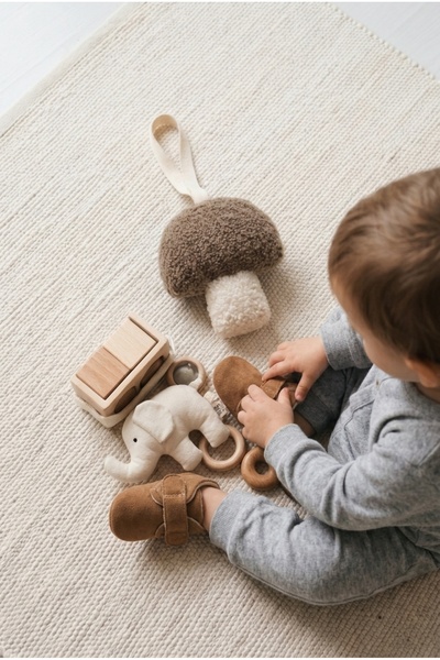Minik Adımlar Bebek Booties, Unisex Baby Slippers, Velcro Baby Booties, Baby Shoes
