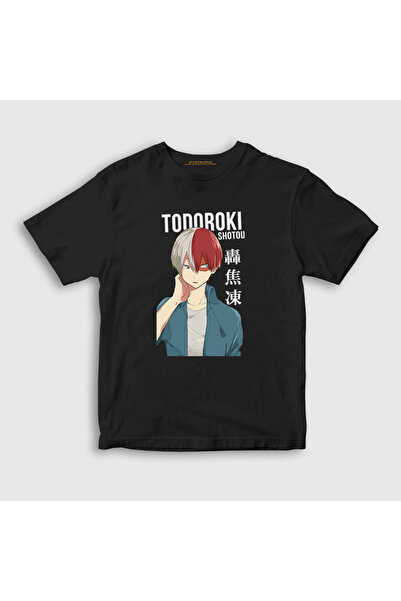 Presmono Unisex dečji crni Shotou anime Boku No Hero Academia T-shirt 129042tt