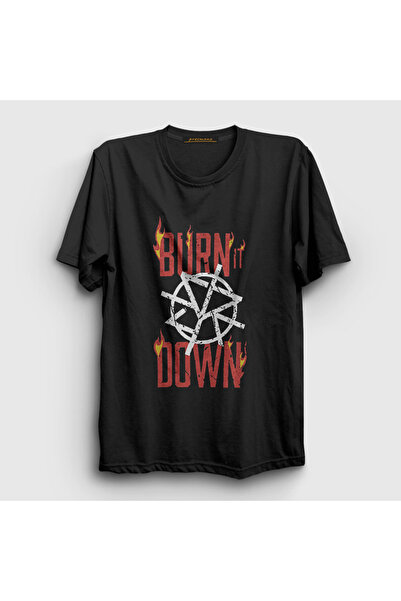 Presmono Unisex crna majica Burn It Down WWE Seth Rollins T-shirt 606303tt