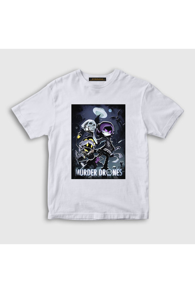 Presmono Unisex Kids White Poster Murder Drones T-Shirt 608898Tt