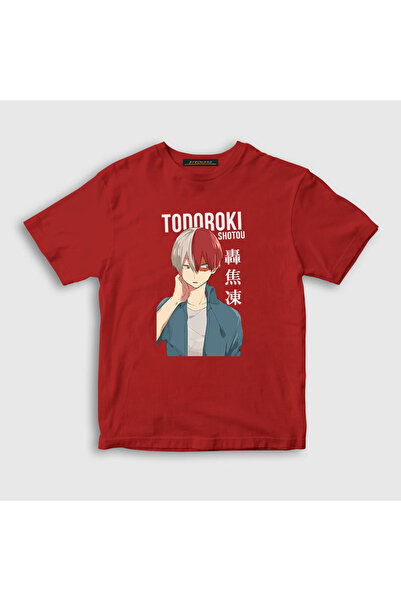 Presmono Unisex dečji crveni Shotou anime Boku No Hero Academia T-shirt 129042tt