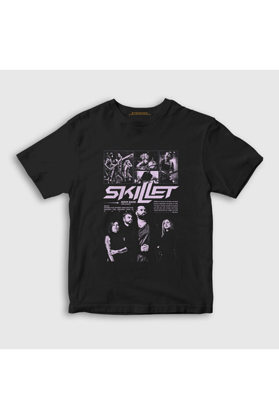 Presmono Unisex Kids Black Rock Band Skillet T-Shirt 604219Tt