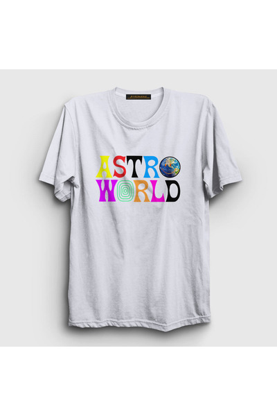 Presmono Unisex beli Astroworld V2 Travis Scott T-shirt 43966tt