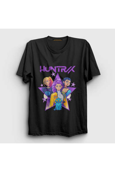 Presmono Unisex Black Poster Huntrix K Pop Demon Hunters T-Shirt 573727Tt