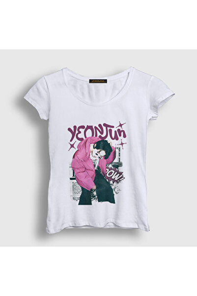Presmono Women's White Yeonjun Tomorrow X Together T-Shirt 600303Tt