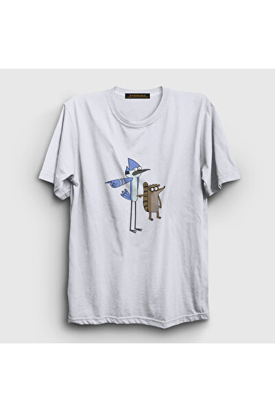 Presmono Beli Mordecai i Rigby Unisex Regular Show T-shirt - 449543tt