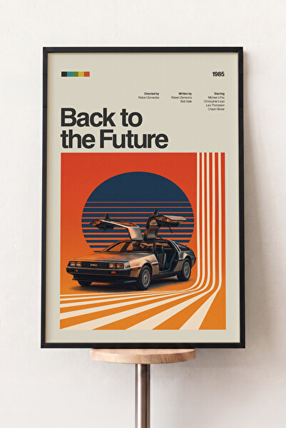Pena Tablo Back to the Future Siyah Çerçeveli Retro Film Posteri