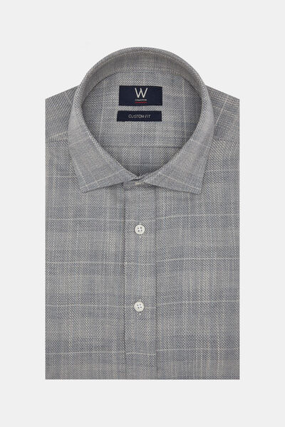 W Collection MAVİ DOKULU GÖMLEK