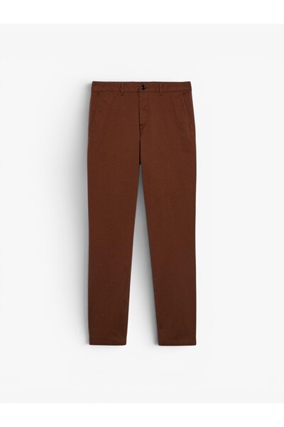 Sisley Slim Fit Esnek Chino Pantolon Erkek Kahverengi Pantolon - 323A4AIHSF021