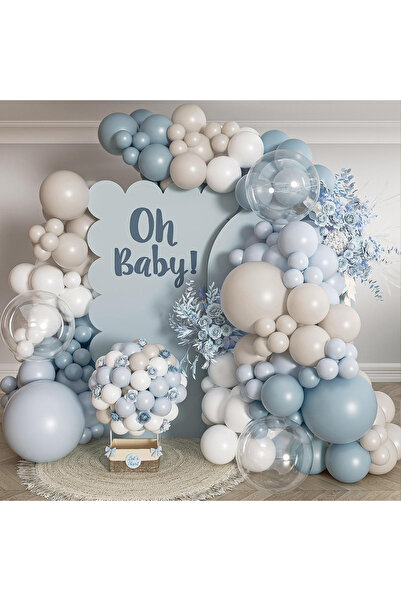Choice Balloon kit 8135 Blue white 112Pcs Dusty Blue Balloons Garland Arch Ki...