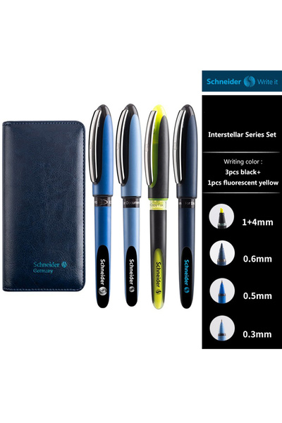 Choice 4pcs set Germany Schneider Gel Pens+Highlighter Pen Set Interstellar S...