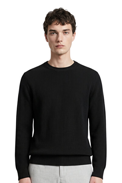 ANTHONY JACKSON Premium Cotton Ribbed Knit Sweater Giordani