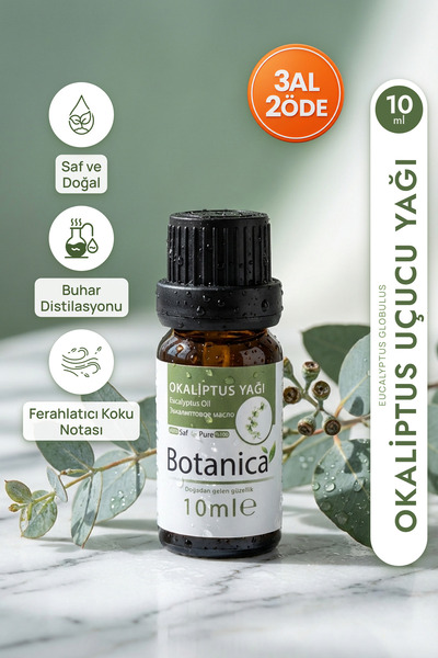 botanica Okaliptus Yağı %100 Saf Uçucu Yağ Buhar Makinesi Burun Tıkanıklığı G...