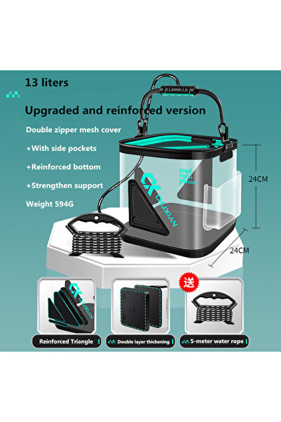 Choice Reinforced version 13L Foldable Live Fish Bucket EVA Thickened Fish Bu...