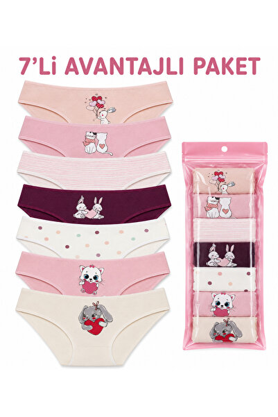 Cicito Girl's Basic Cotton Bikini Panties 7-Pack - Flexible Comfortable Daily...