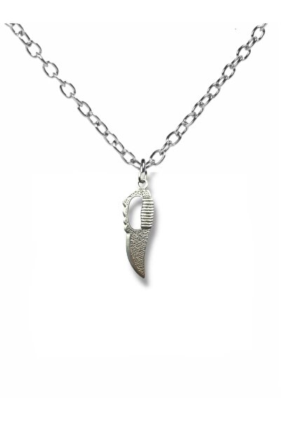Herşey Nota Knife Figured Metal Necklace – Zamak Plated Unisex Accessory with...