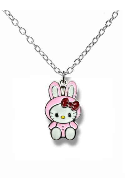 Herşey Nota Hello Kitty Figured Necklace with Rabbit Costume – Cute Character...