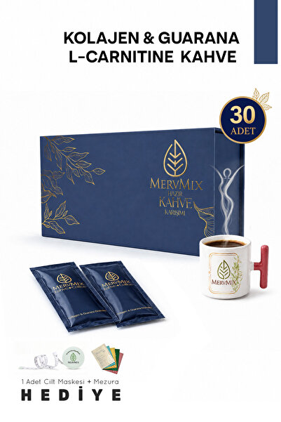 MervMix Kahve & Coffee - Diyet Form Kahve Kolajen & Guarana Ekstraktlı & L-Ca...