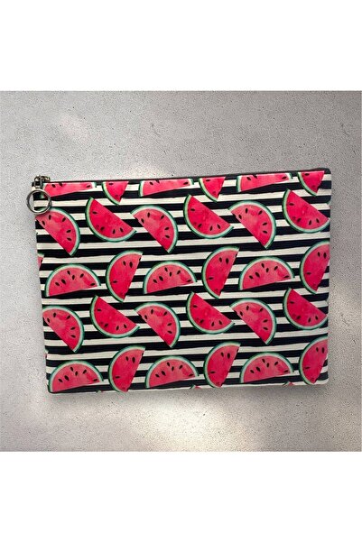 Herşey Nota Τσάντα Clutch με μοτίβο καρπούζι σε φέτες, με μαύρες και λευκές ρ...