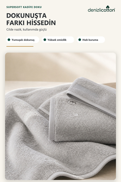 denizlicotton Supersoft Velvet Towel Set Special for Beauty Centers