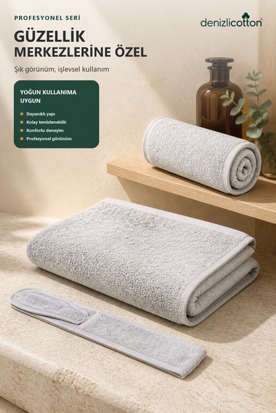 denizlicotton Supersoft Velvet Towel Set Special for Beauty Centers