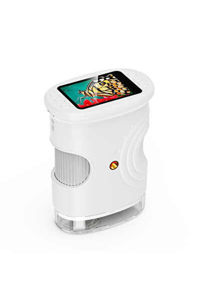 Choice3 White 1000X Pocket Microscope for Kids with 4K 2.0" Screen Digital Ha...