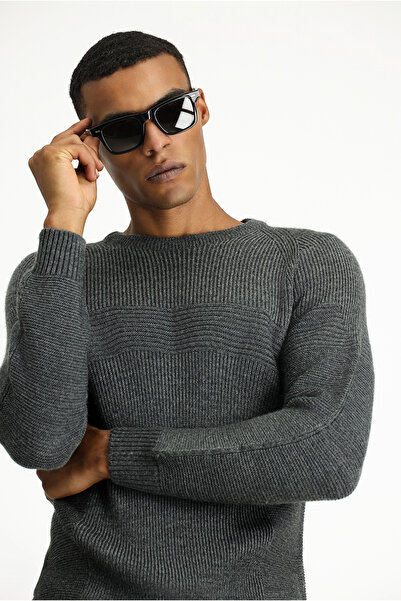 Kiğılı Crew Neck Regular Fit Patterned Knit Sweater