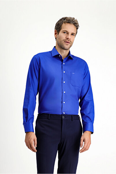 Kiğılı Long Sleeve Non-Iron Satin Classic Pocketed Cotton Pack Shirt