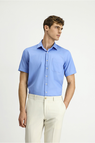 Kiğılı Short Sleeve Regular Fit Cotton Non Iron Shirt