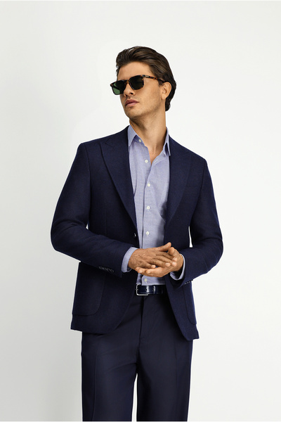 Kiğılı Slim Fit Wool Dobby Jacket